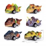 AUTKA DINOZAURY SAMOCHODY SZYBKIE T-REX Z NAPĘDEM NACIĄGIEM ZESTAW 6 SZT. - obrazek 4