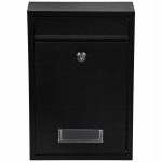 SKRZYNKA POCZTOWA NA LISTY CZARNA + WZÓR ZŁOTY NAPIS SKRZYNKA Z NAPISEM - obrazek 2