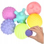 MIĘKKIE PIŁKI SENSORYCZNE EDUKACYJNE GRYZAK KOLOR