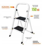 STALOWA DRABINKA DRABINA DWUSTOPNIOWA 2 STOPNIE WYTRZYMAŁA MOCNA DOMOWA - obrazek 2