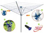 OGRODOWA SUSZARKA NA PRANIE BIELIZNE DO OGRODU KOŁEK DUŻA ALUMINIOWA 50M - obrazek 2