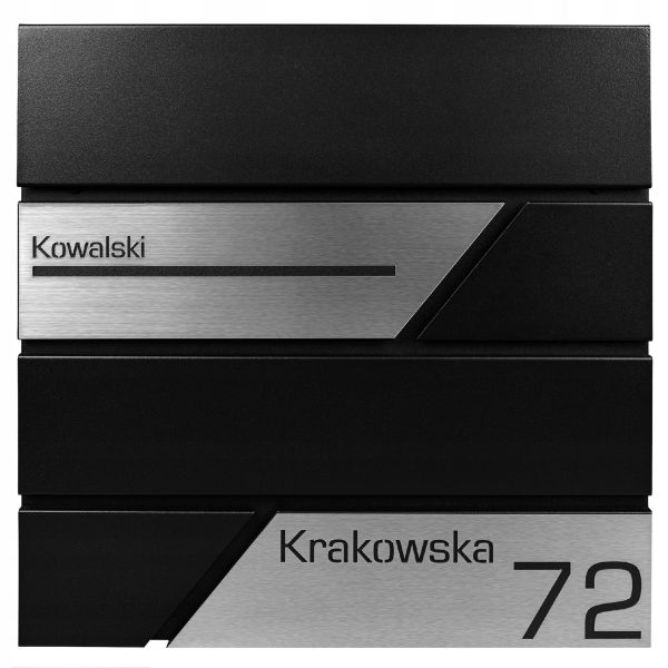 SKRZYNKA POCZTOWA NA LISTY SREBRNY GRAWER LASEROWY TWÓJ ADRES IMIĘ DUŻA XXL