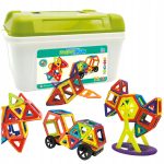 MAGNETYCZNE KLOCKI KONSTRUKCYJNE EDUKACYJNE NAUKA ZESTAW DLA DZIECI 72 EL.