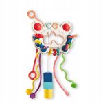 ZABAWKA SENSORYCZNA GRYZAK GRZECHOTKA SZNURKI KSZTAŁTY POPIT MONTESSORI 5w1 - obrazek 3