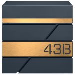 ANTRACYTOWA PERSONALIZOWANA SKRZYNKA NA LISTY POCZTOWA ZE ZŁOTYM NUMEREM WYCINANYM LASEROWO