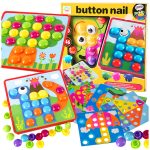 UKŁADANKA MONTESSORI GUZIKOWA MOZAIKA EDUKACYJNA KOLORY KSZTAŁT GRZYBKI 57e