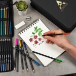 ZESTAW DO SZKICOWANIA RYSOWANIA KOLOROWANIA OŁÓWKI KREDKI PRZYBORY 75w1 W ETUI - obrazek 4