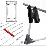 STOJĄCA SUSZARKA NA PRANIE TELESKOPOWA DO UBRAŃ NA BIELIZNĘ STABILNA 196cm - obrazek 5