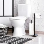 STOJAK ŁAZIENKOWY CZARNY MAT TOALETOWY Z MIEJSCEM NA ZAPAS UCHWYT NA PAPIER - obrazek 7