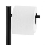 STOJAK ŁAZIENKOWY CZARNY MAT TOALETOWY Z MIEJSCEM NA ZAPAS UCHWYT NA PAPIER - obrazek 3