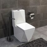 STOJAK ŁAZIENKOWY CZARNY MAT TOALETOWY Z MIEJSCEM NA ZAPAS UCHWYT NA PAPIER - obrazek 4