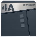 ANTRACYTOWA SKRZYNKA POCZTOWA TWIST NA LISTY Z NAPISEM ADRES LASER