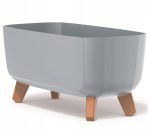 DONICZKA NA NÓŻKACH DONICA NÓŻKI SZARA 39x20x19CM POJEMNA EKOLOGICZNA