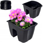 SKRZYNIA DONICZKA BALKONOWA DONICA NA BALUSTRADĘ CZARNA KWIETNIK NA BALKON - obrazek 2