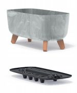 3X DONICA DONICZKA NÓŻKI SZARA EFEKT BETONU 39x20x19CM POJEMNA EKOLOGICZNA - obrazek 4