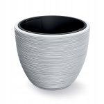 DONICZKA DONICA BIAŁA ZE WZOREM I WKŁADEM 30CM POJEMNA DUŻA ELEGANCKA