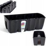 SKRZYNIA BALKONOWA DONICA DUŻA NA PORĘCZ NA BALKON CZARNA 58X28X28 CM