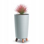 STOJĄCA DONICZKA NA KWIATY DONICA DO SALONU SZARA EKOLOGICZNA WYSOKA 36CM - obrazek 5