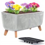 3X DONICA DONICZKA NÓŻKI SZARA EFEKT BETONU 39x20x19CM POJEMNA EKOLOGICZNA - obrazek 2