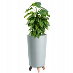 STOJĄCA DONICZKA NA KWIATY DONICA DO SALONU SZARA EKOLOGICZNA WYSOKA 36CM - obrazek 4