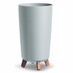 STOJĄCA DONICZKA NA KWIATY DONICA DO SALONU SZARA EKOLOGICZNA WYSOKA 36CM - obrazek 3