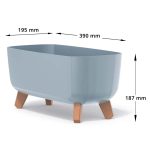 DONICZKA NA NÓŻKACH DONICA NÓŻKI SZARA 39x20x19CM POJEMNA EKOLOGICZNA - obrazek 12