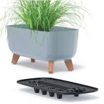 DONICZKA NA NÓŻKACH DONICA NÓŻKI SZARA 39x20x19CM POJEMNA EKOLOGICZNA - obrazek 11