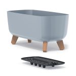 DONICZKA NA NÓŻKACH DONICA NÓŻKI SZARA 39x20x19CM POJEMNA EKOLOGICZNA - obrazek 9