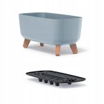 DONICZKA NA NÓŻKACH DONICA NÓŻKI SZARA 39x20x19CM POJEMNA EKOLOGICZNA - obrazek 5