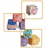 MIĘKKIE KLOCKI SENSORYCZNE ZWIERZĄTKA KOLOROWE PREZENT DLA DZIECKA 6 SZT. - obrazek 4