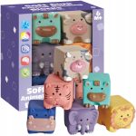 MIĘKKIE KLOCKI SENSORYCZNE ZWIERZĄTKA KOLOROWE PREZENT DLA DZIECKA 6 SZT.