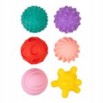 PIŁECZKI SENSORYCZNE MIĘKKIE PIŁKI EDUKACYJNE KOLOR GRYZAK DLA DZIECI 6 SZT - obrazek 3
