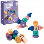 KLOCKI SENSORYCZNE MIĘKKIE GUMOWE KONSTRUKCYJNE KREATYWNE UKŁADANKA 13 EL.