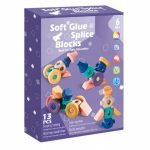 KLOCKI SENSORYCZNE MIĘKKIE GUMOWE KONSTRUKCYJNE KREATYWNE UKŁADANKA 13 EL. - obrazek 14