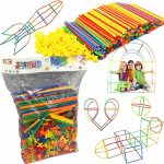 KLOCKI SŁOMKI KONSTRUKCYJNE DO BUDOWANIA RURKI PATYCZKI W PUDEŁKU 800 ELEME - obrazek 8