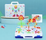 UKŁADANKA EDUKACYJNA PUZZLE KLOCKI WKRĘTARKA 218el - obrazek 4