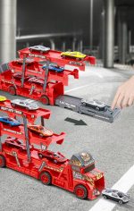 TIR LAWETA AUTKA Z WYRZUTNIĄ CIĘŻARÓWKA 6 SAMOCHODZIKÓW RESORAKI ZESTAW - obrazek 7