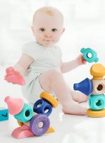 KLOCKI SENSORYCZNE MIĘKKIE GUMOWE KONSTRUKCYJNE KREATYWNE UKŁADANKA 13 EL. - obrazek 12