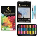 PROFESJONALNE FARBY AKWARELOWE 40w1 + PĘDZELE BLOK