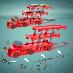 TIR LAWETA AUTKA Z WYRZUTNIĄ CIĘŻARÓWKA 6 SAMOCHODZIKÓW RESORAKI ZESTAW - obrazek 8