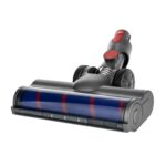 Głowica szczotkowa do odkurzacza z technologią czyszczenia podłóg, szara z czerwonymi wstawkami.