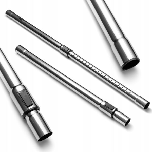 Chromowane rury teleskopowe z regulacją, elementy do odkurzacza. Idealne do dokładnego czyszczenia.