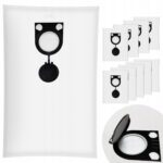 Worek filtracyjny do odkurzacza z czarnym zamknięciem i okrągłym filtrem w zestawie.