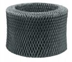 Filtr nawilżacza powietrza o strukturze siatkowej, szary, cylindryczny, do domowego systemu nawilżania powietrza.