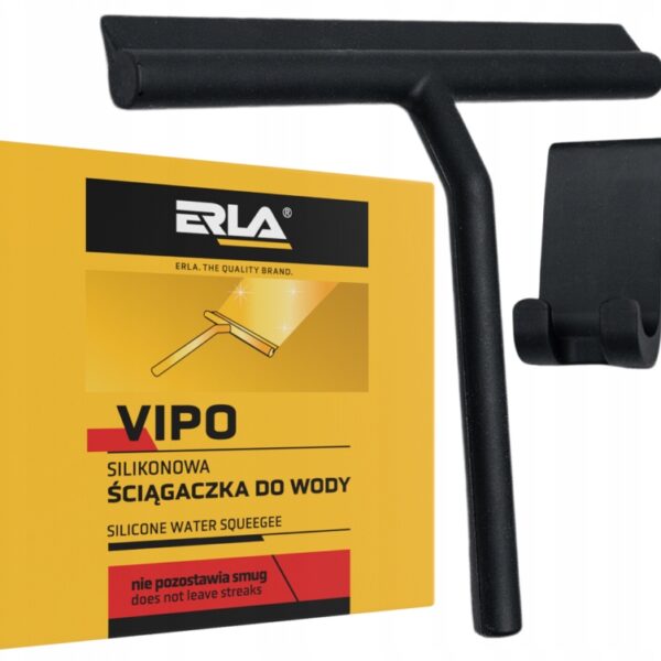 Silikonowa ściągaczka do wody Vipo marki Erla, z uchwytem, nie pozostawia smug, idealna do szyb i łazienki.