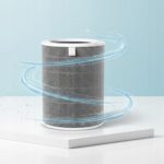 Filtr powietrza oczyszczający z cząstkami w tle, idealny do poprawy jakości powietrza w domu.