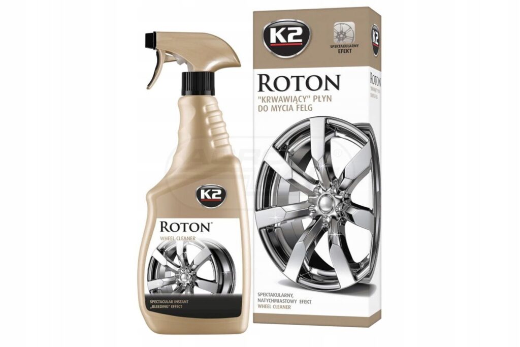 K2 Roton - krwawiący płyn do mycia felg, spektakularny efekt w sprayu, idealny do czyszczenia i pielęgnacji kół.