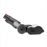 Głowica odkurzacza z turboszczotką w kolorze szarym na białym tle, widok z boku.