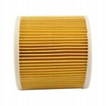 Papierowy filtr samochodowy o dookólnym ułożeniu fałd, widok z boku. Optimalny do ochrony silnika.