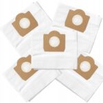 Torby do odkurzacza z kartonowymi kołnierzami, ułożone w kształt gwiazdy, gotowe do użycia.